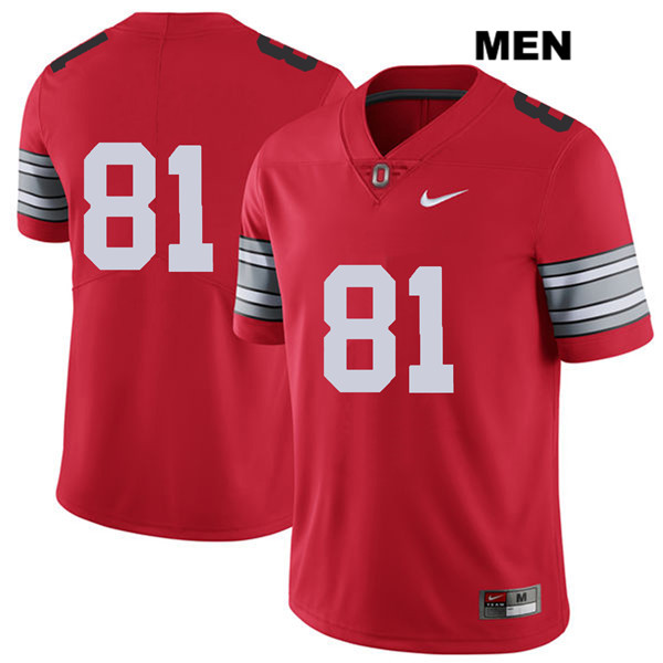 Ohio State Buckeyes Men's Jake Hausmann #81 Red Authentic Nike 2018 Spring Game No Name College NCAA Stitched Football Jersey NR19B54TI